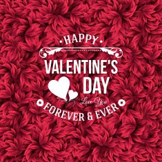 Valentine day typography design Background with red leaves N2