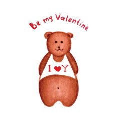 Lovely watercolor postcard for Valentine's day