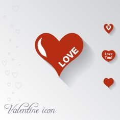 Heart icon Valentine greeting card N2