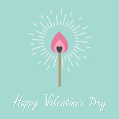 Burning love match sunlight effect Flat design Valentines day