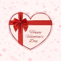 Paper heart with red ribbon and a bow N5