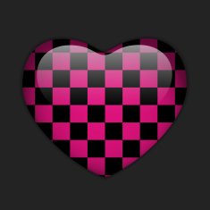 alentines Day Glossy Emo Heart Pink and Black Checkers