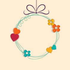Happy Valentine's Day celebration with rounded blank frame