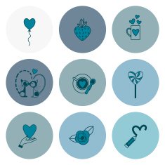 Happy Valentines Day Icons N439