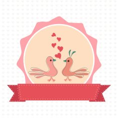 Happy Valentines Day celebration with cute love birds