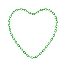 Green chain in shape of heart