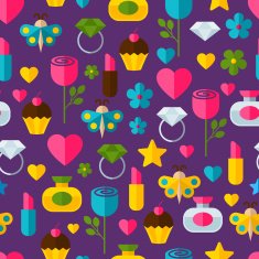 Abstract colorful gifts seamless pattern Birthday Valentines romantic holiday background