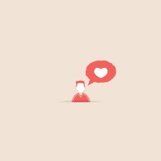 User message heart show the love Vector Illustration