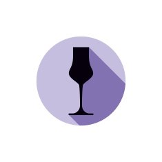 Alcohol theme icon champagne goblet placed in a circle N5