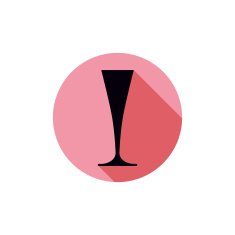 Alcohol theme icon champagne goblet placed in a circle N6