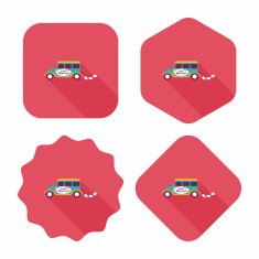wedding car flat icon with long shadow eps10 N24