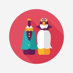 wedding couple flat icon with long shadow eps10 N73