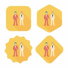wedding couple flat icon with long shadow eps10 N81