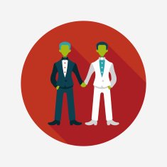 wedding couple flat icon with long shadow eps10 N83