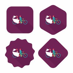 wedding couple flat icon with long shadow eps10 N89