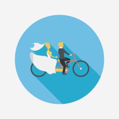 wedding couple flat icon with long shadow eps10 N93