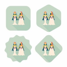 wedding couple flat icon with long shadow eps10 N96