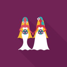 wedding couple flat icon with long shadow eps10 N97