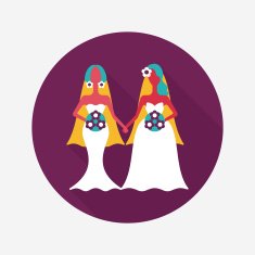 wedding couple flat icon with long shadow eps10 N98