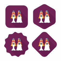 wedding couple flat icon with long shadow eps10 N99