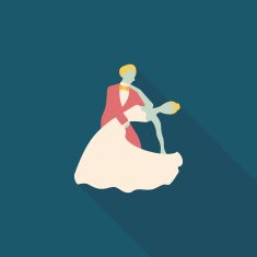 wedding couple flat icon with long shadow eps10 N106