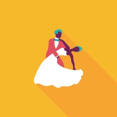 wedding couple flat icon with long shadow eps10 N109