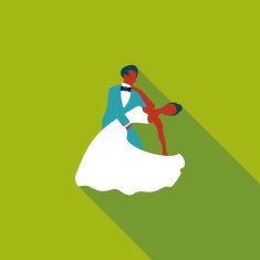 wedding couple flat icon with long shadow eps10 N114