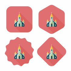 wedding church flat icon with long shadow eps10 N11