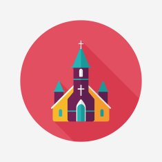 wedding church flat icon with long shadow eps10 N12