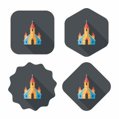 wedding church flat icon with long shadow eps10 N14