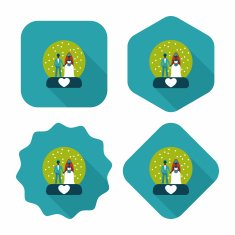 wedding couple flat icon with long shadow eps10 N119
