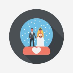 wedding couple flat icon with long shadow eps10 N121