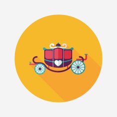wedding carriage flat icon with long shadow eps10 N6