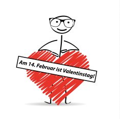 14 Februar Valentinstag Hinweis Herz