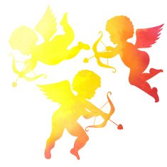 watercolor silhouette of an angel watercolor painting on white background N7