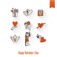 Happy Valentines Day Icons N486