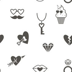 Romantic Seamless with Symbols of Valentines Day N5