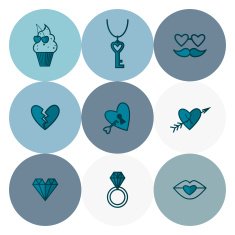 Happy Valentines Day Icons N495