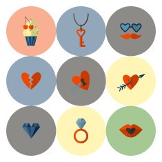 Happy Valentines Day Icons N508