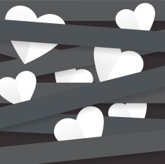 White hearts Valentines day N2