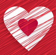 Red and white heart Valentines day N2