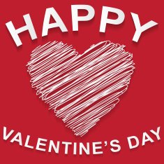 Text Happy Valentines Day red background