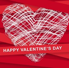 Text Happy Valentines Day red background N2