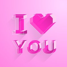 Valentine's day cards i love you Letter in isometric view