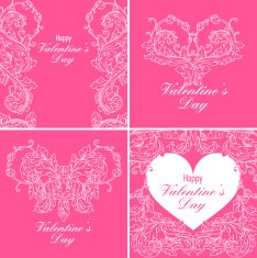 Set of Valentines day greeting cards N3