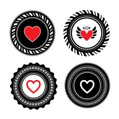 heart shape label design N2