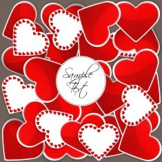 Pattern with big red hearts and many small