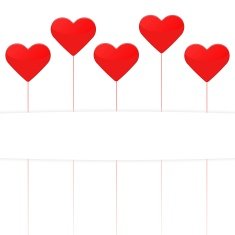 Valentines Day postcard template white and red
