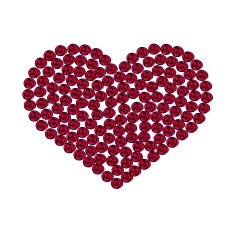 Red heart with roses