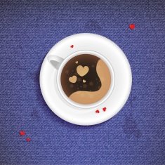 Cup of coffee on a jeans background N2